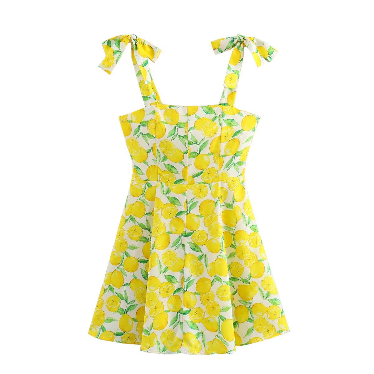 Fashion Small Temperament Printed Linen Blended Mini Dress