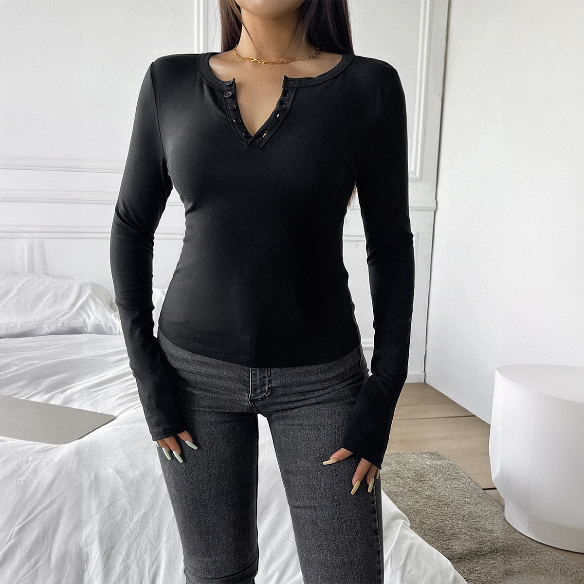 Autumn Winter Coat Women's Clothes Long Sleeve T-shirt