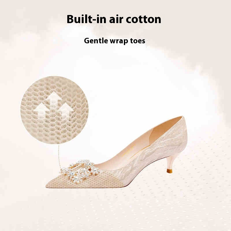 Champagne French Engagement Two-way High Heels