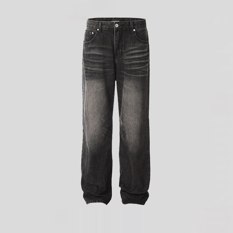 American High Street Washed Distressed Skinny Jeans Retro Straight