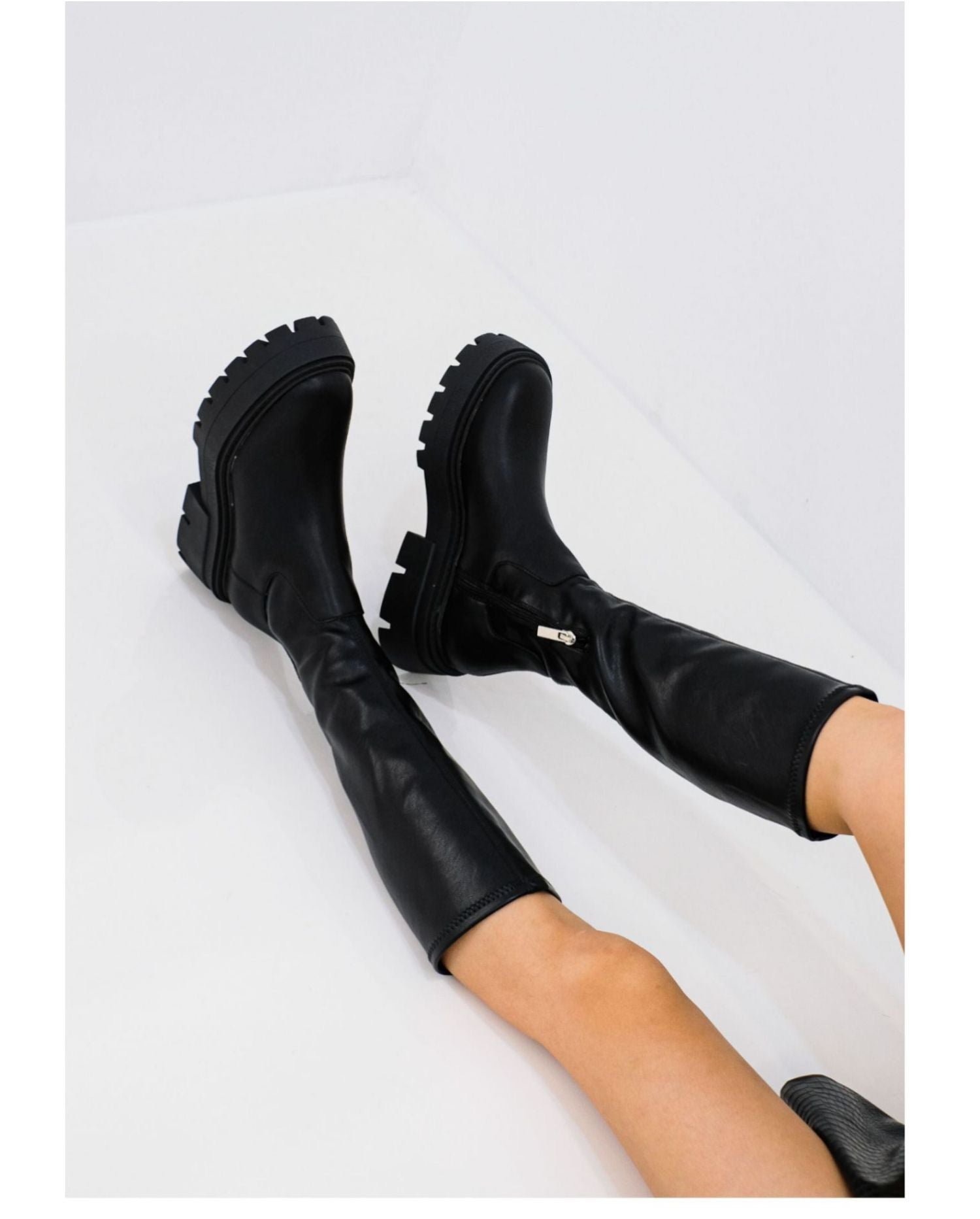 Autumn And Winter Horse Knight Boots High Leg Boot Thick Bottom Female Stretch Boots