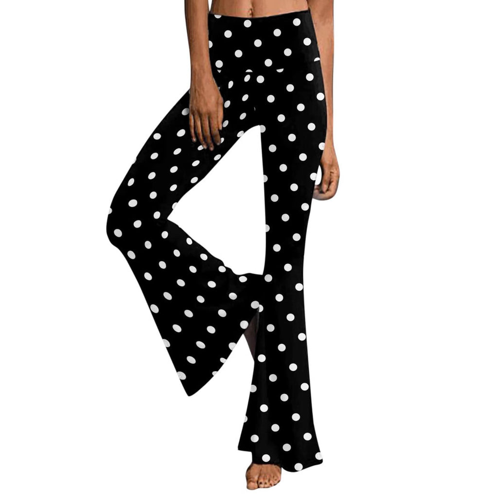 Low Waist Fashion Sports And Leisure Printed Bootcut Trousers