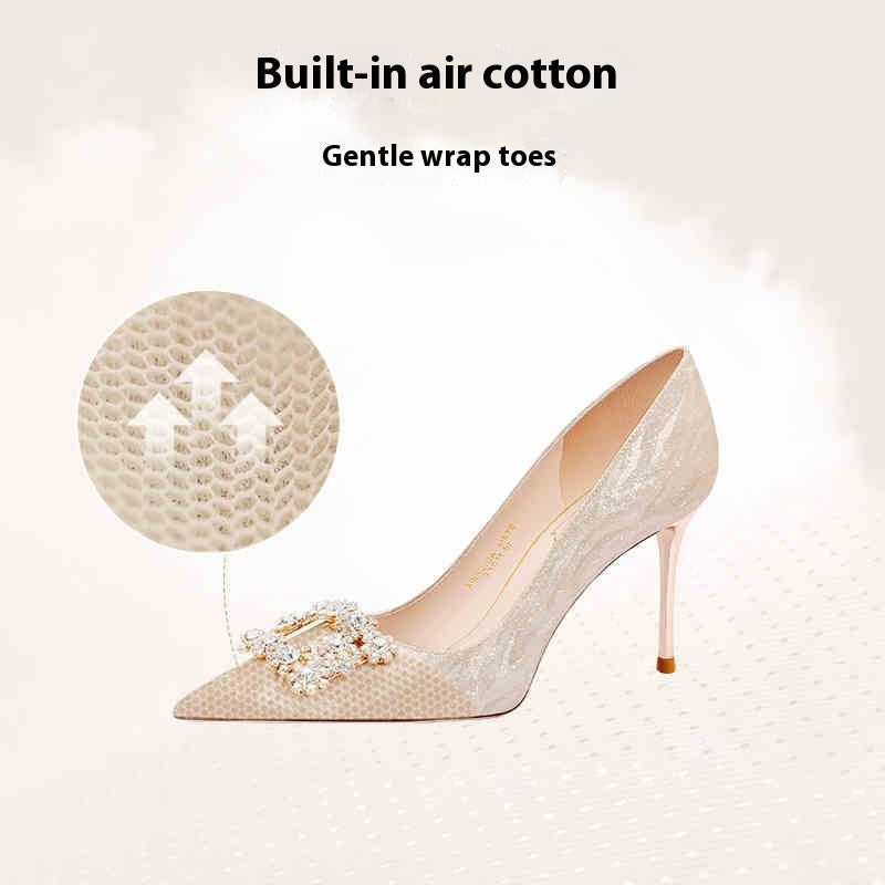 Champagne French Engagement Two-way High Heels