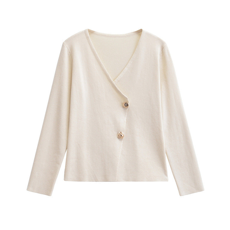 Asymmetric Long Sleeve Knitted Coat
