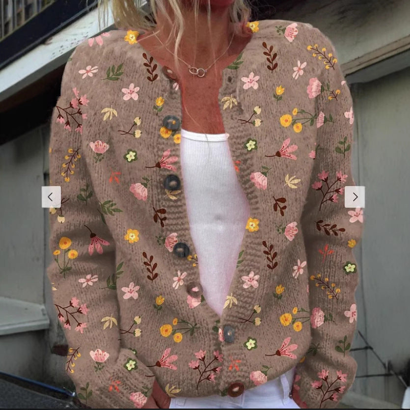 3D Digital Printing Cardigan Coat Outerwear Women