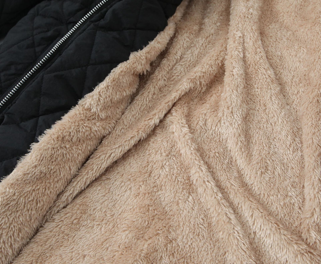 Mid-length Slim-fit Women's Fleece-lined Cotton-padded Cotton-padded