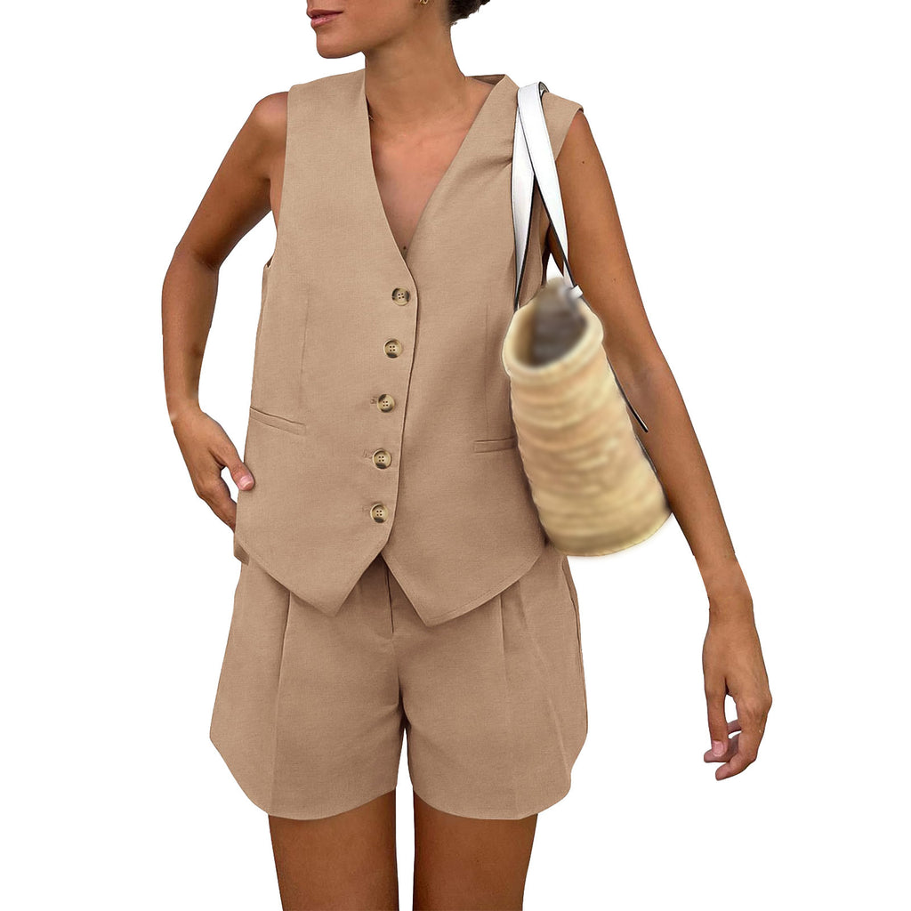 Sleeveless Vest Shorts Casual Suit