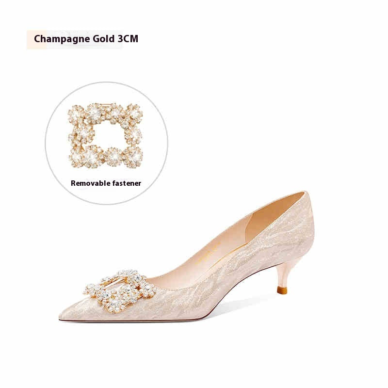 Champagne French Engagement Two-way High Heels