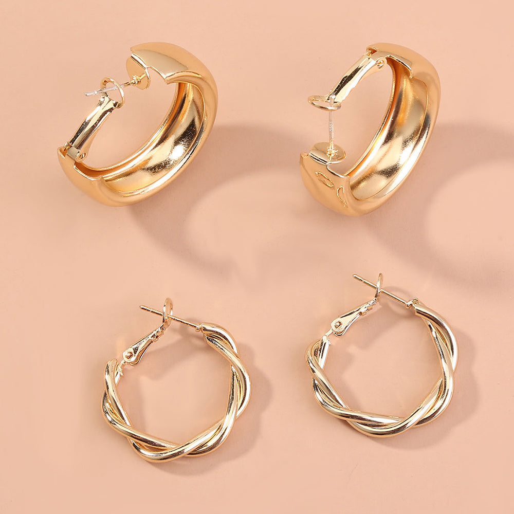 European and American foreign trade hot-selling combination set earrings C-shaped fashion simple temperament earrings Geometric wild earrings