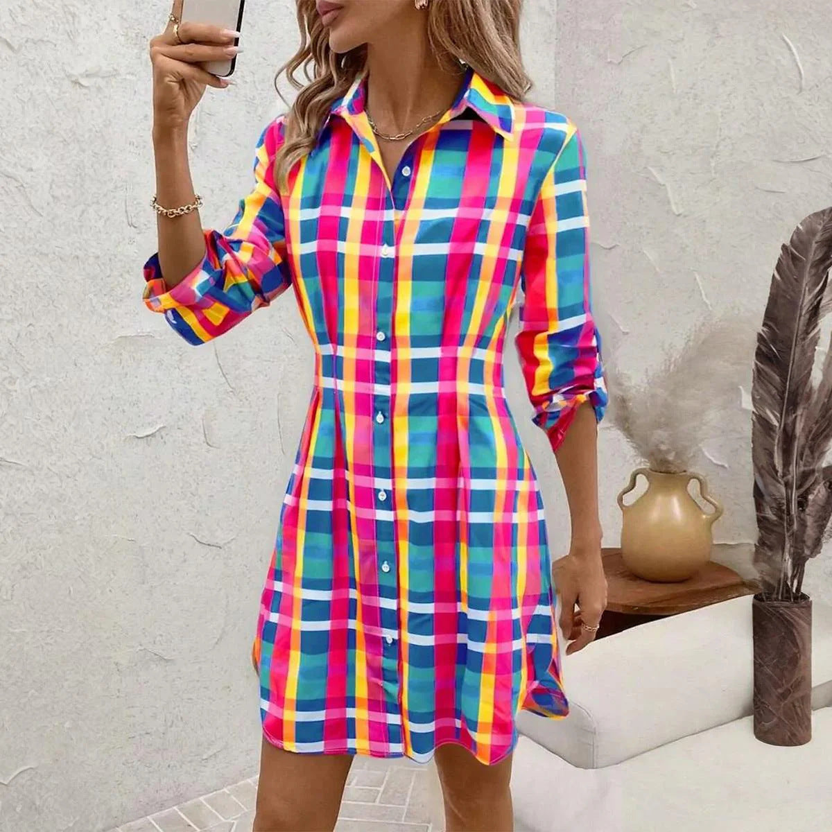 Printed Bohemian Elegant Vacation Shirt Dress