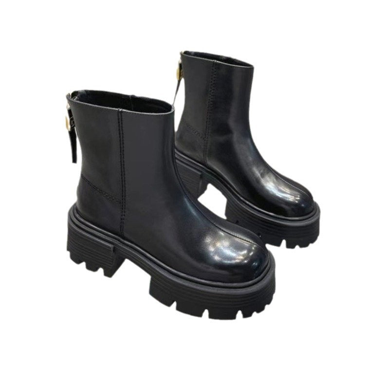 Autumn And Winter Korean Style Thick Bottom Chunky Heel Short Tube Fashion Boots Children