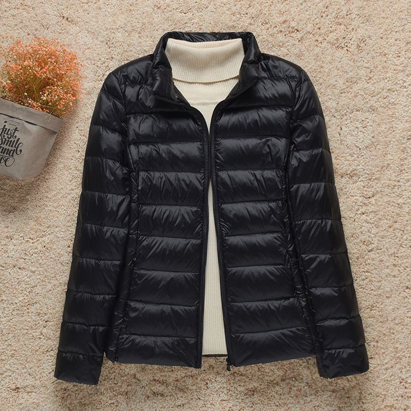 Thin Lightweight Short Type Hooded Slim Fit Down Cotton Jacket Coat