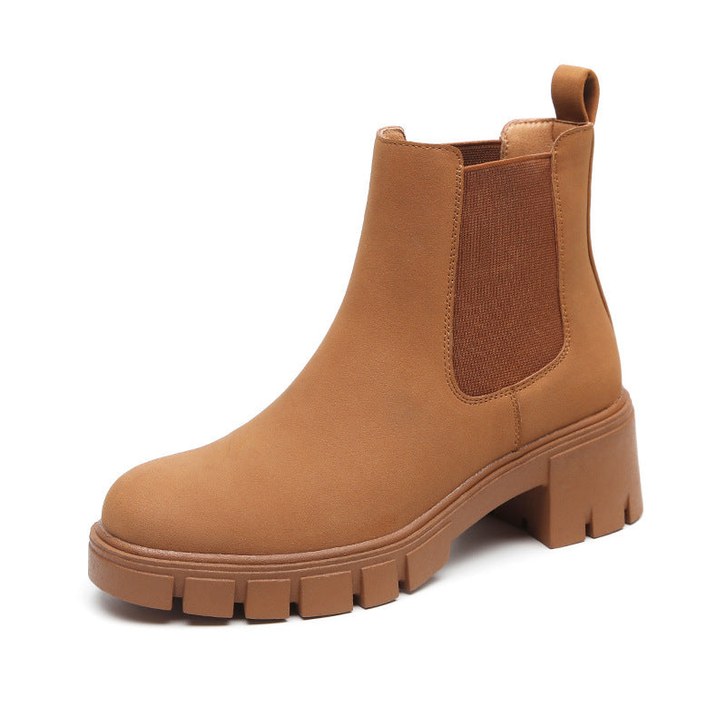 Women's Thick Bottom Suede Dr Martens Boots