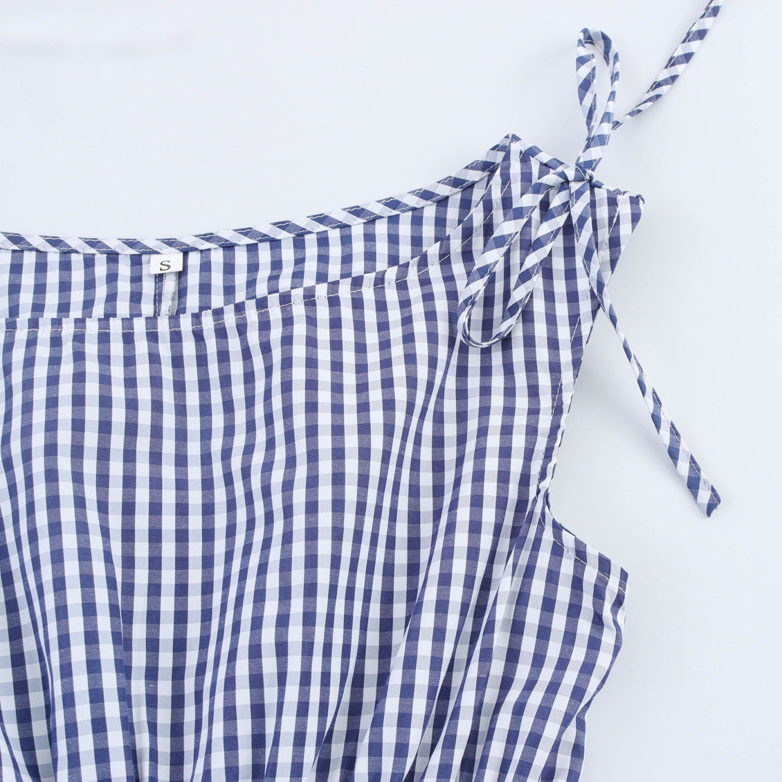 Plaid Waist-controlled Lace-up Dress
