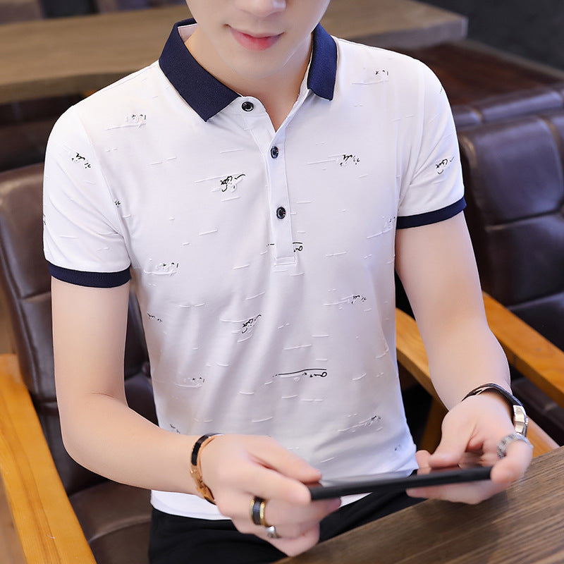 Summer contrast short-sleeved T-shirt