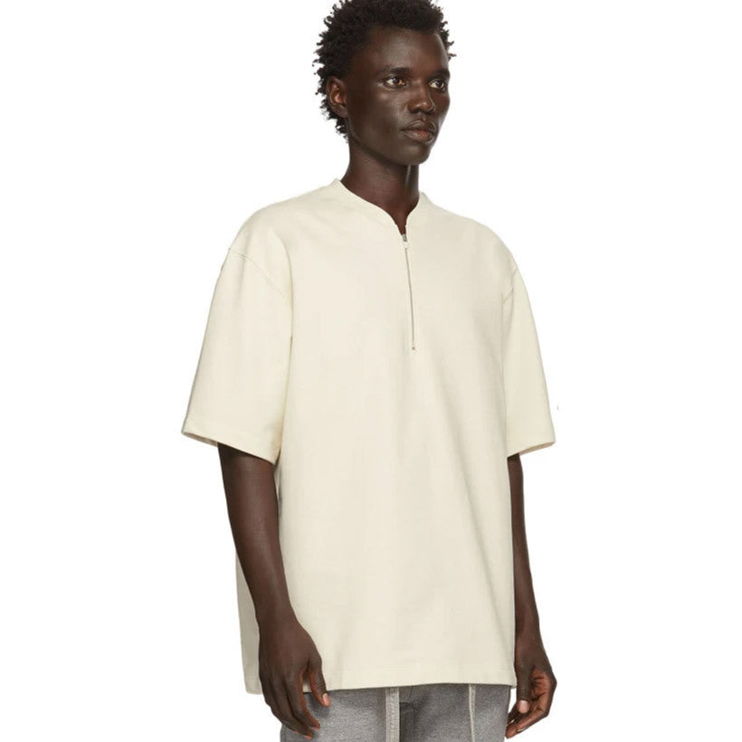 Collar half zip short sleeve