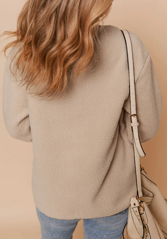 Apricot Toggle Button Teddy Women's Coat