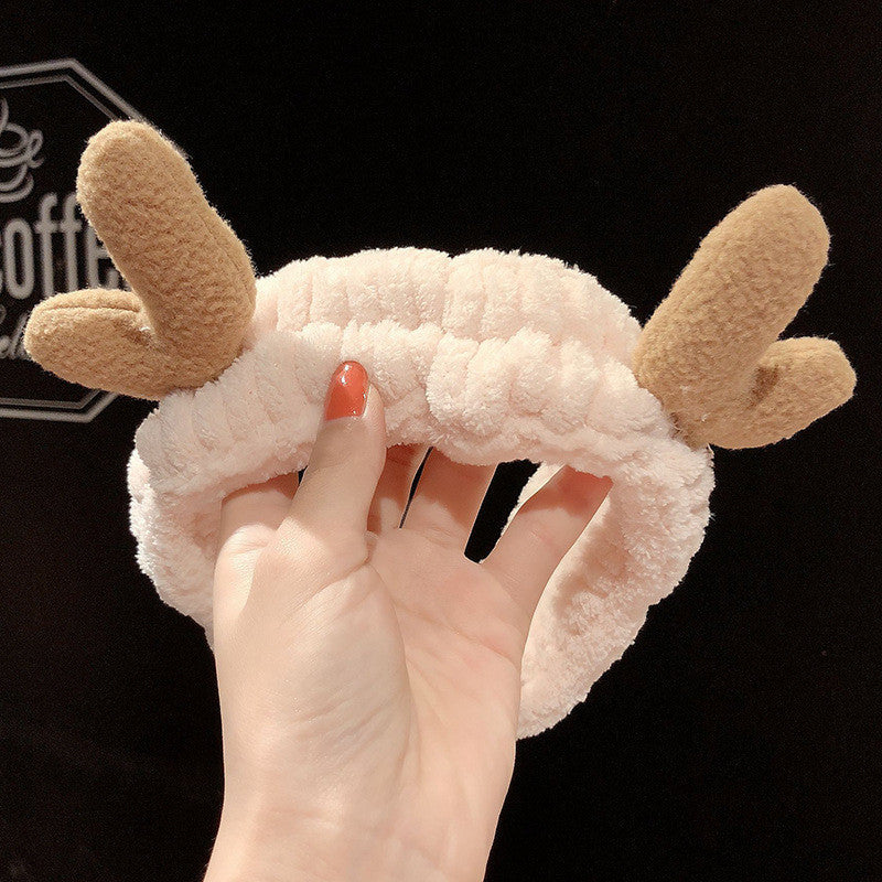 Face Wash Hair Band Rabbit Ears Hair Band Plush Bow Headband