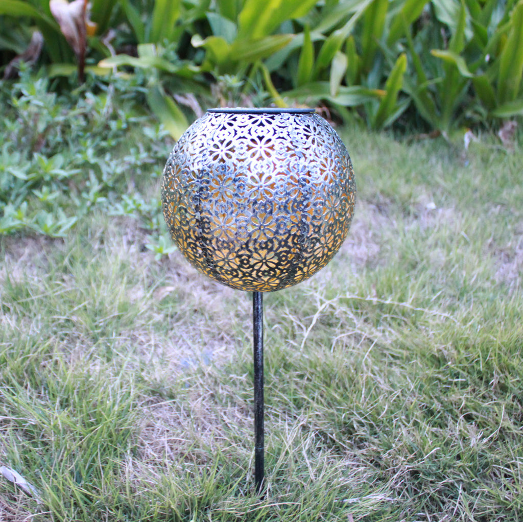 Garden Decoration Solar Wrought Iron Ground Ball Lamp