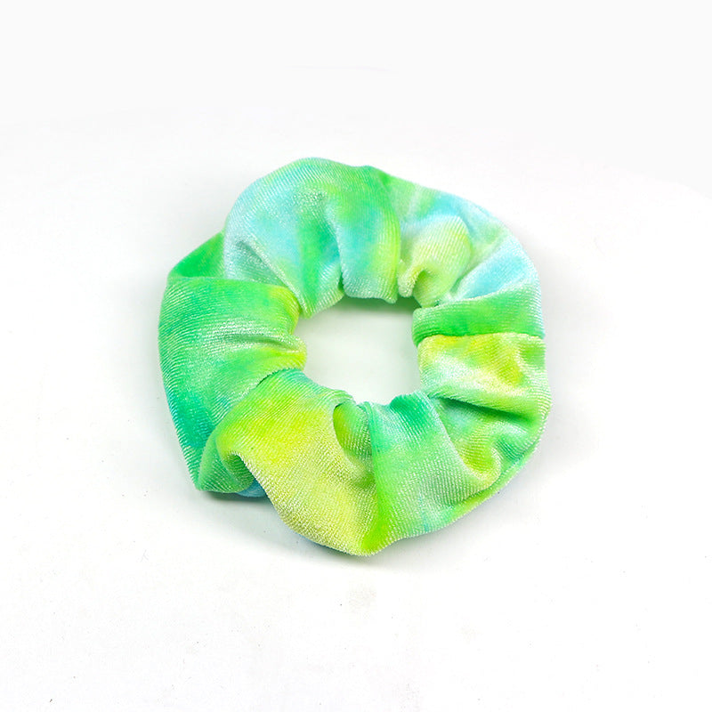 Rainbow Flannel Tie Dye Hair Tie
