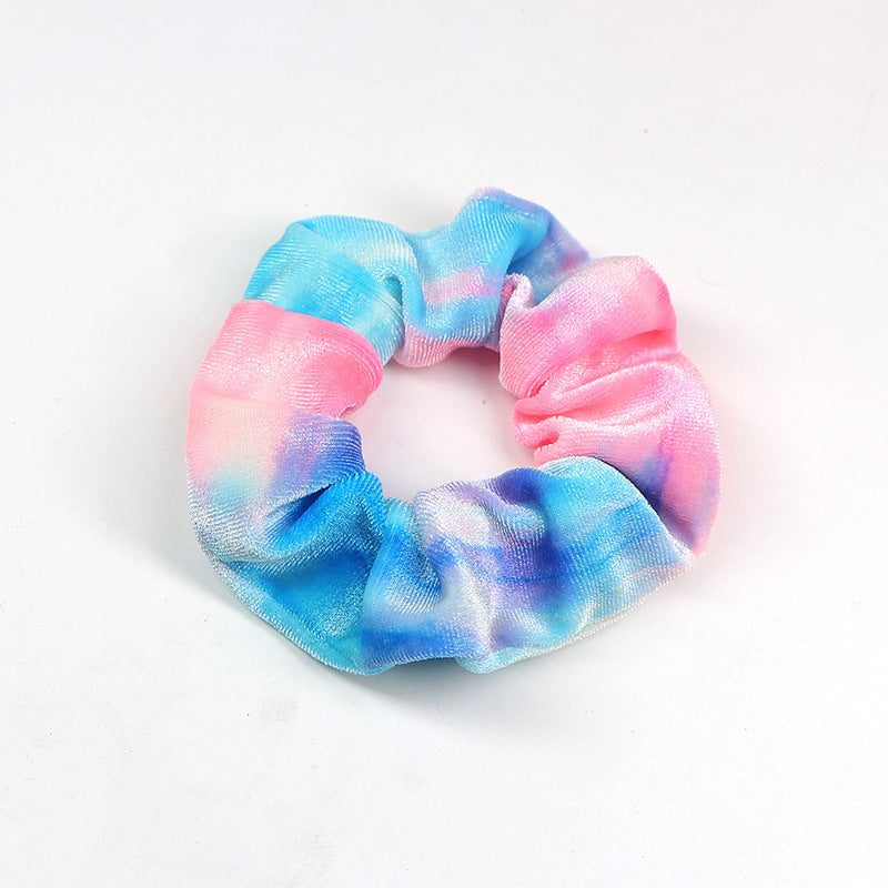Rainbow Flannel Tie Dye Hair Tie