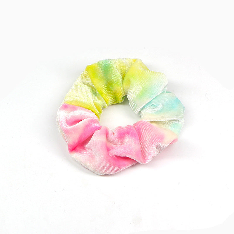 Rainbow Flannel Tie Dye Hair Tie