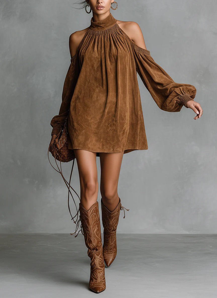 Stylish And Sophisticated Mock-neck Slip Dress