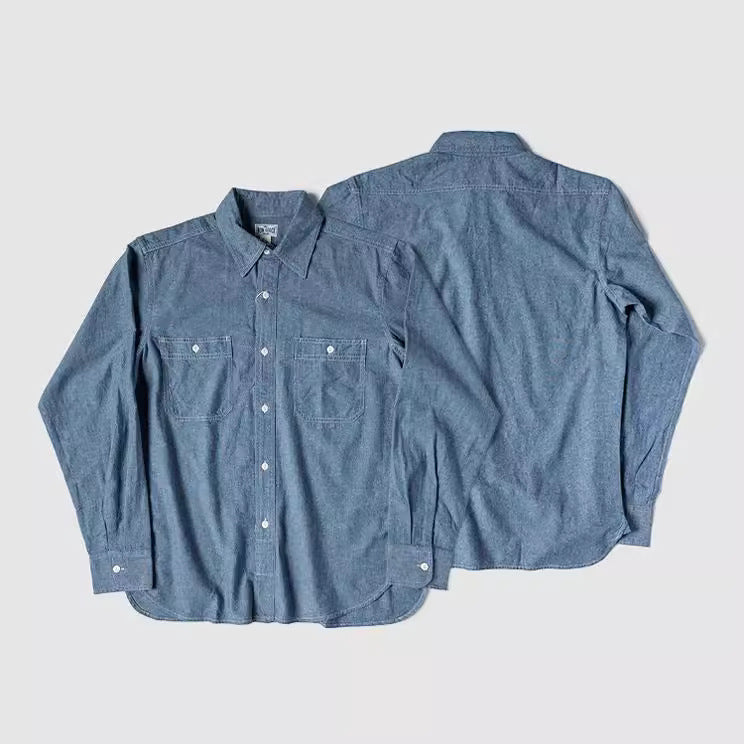 Double Patch Pocket Youth Cloth Long-sleeved Shirt