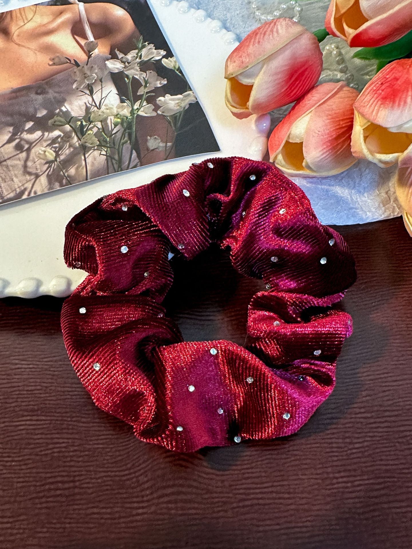 Korean Velvet Ring With Diamond Flannel Simple Headband Hair Accessories Elastic Flannel