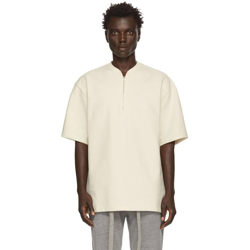 Collar half zip short sleeve