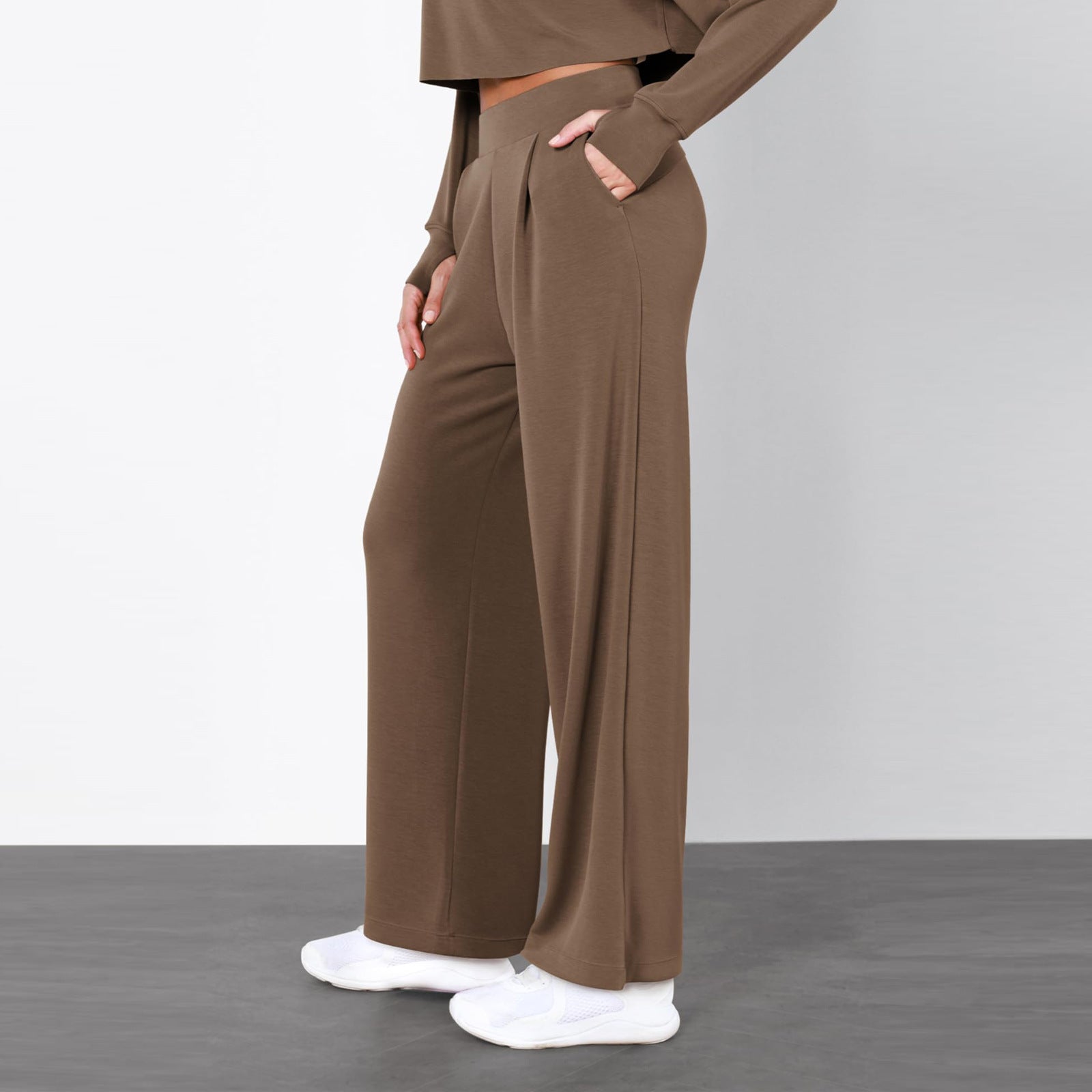 Simple High Waist Female Drooping Straight Pants