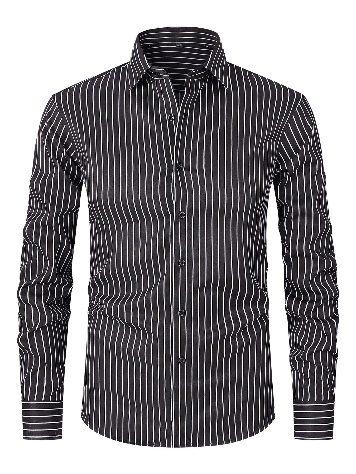 Men's Striped All-matching Ice Silk Long Sleeve Shirt