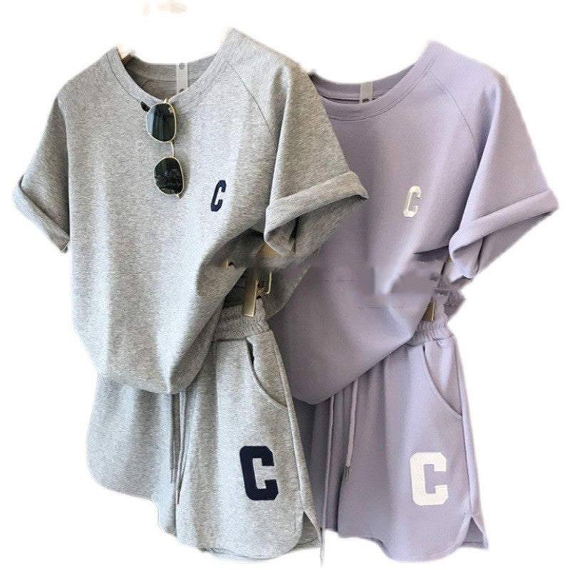 Women's Fashion Casual Loose Short-sleeved T-shirt Shorts Set