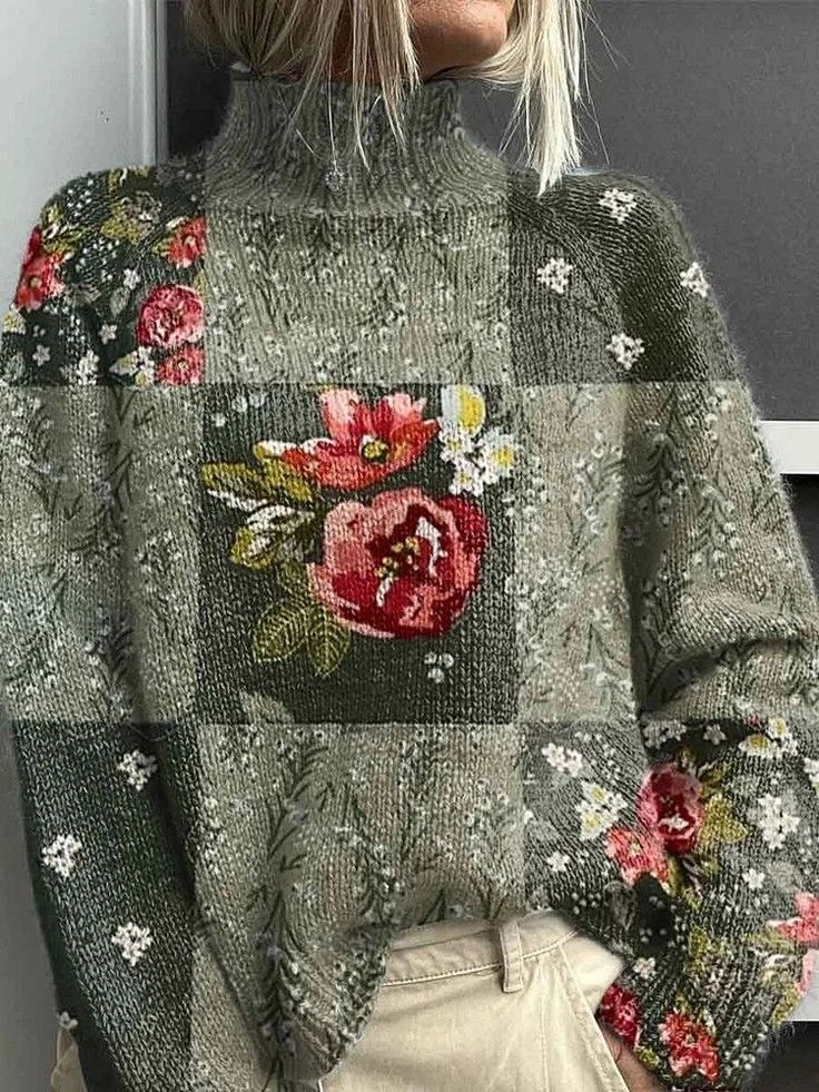 Women's 3D Digital Printing Fresh Cloak Coat Sweater Pullover