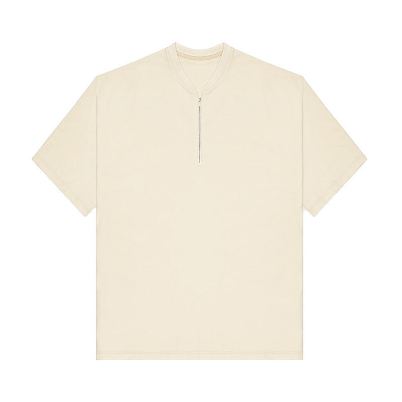 Collar half zip short sleeve