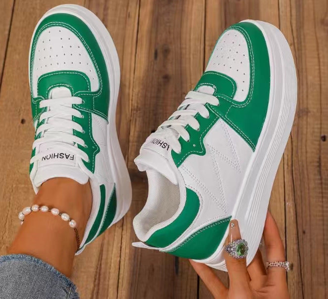 Womens White Chunky-soled Elevating Sneakers