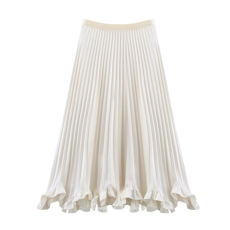 Heavy Industry Petal Wooden Ear Elegant Pleated Skirt