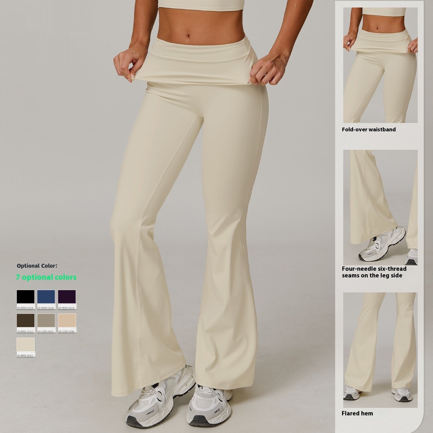 Women's Casual Folding High Waist Yoga Pants