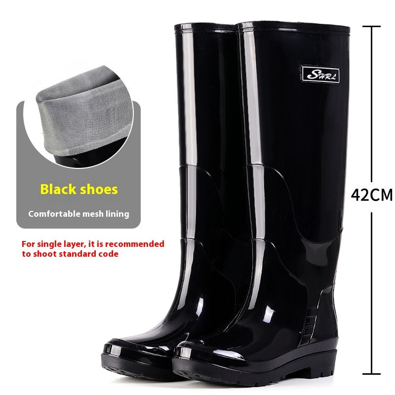 Fleece-lined Warm Length Waterproof Rain Boots