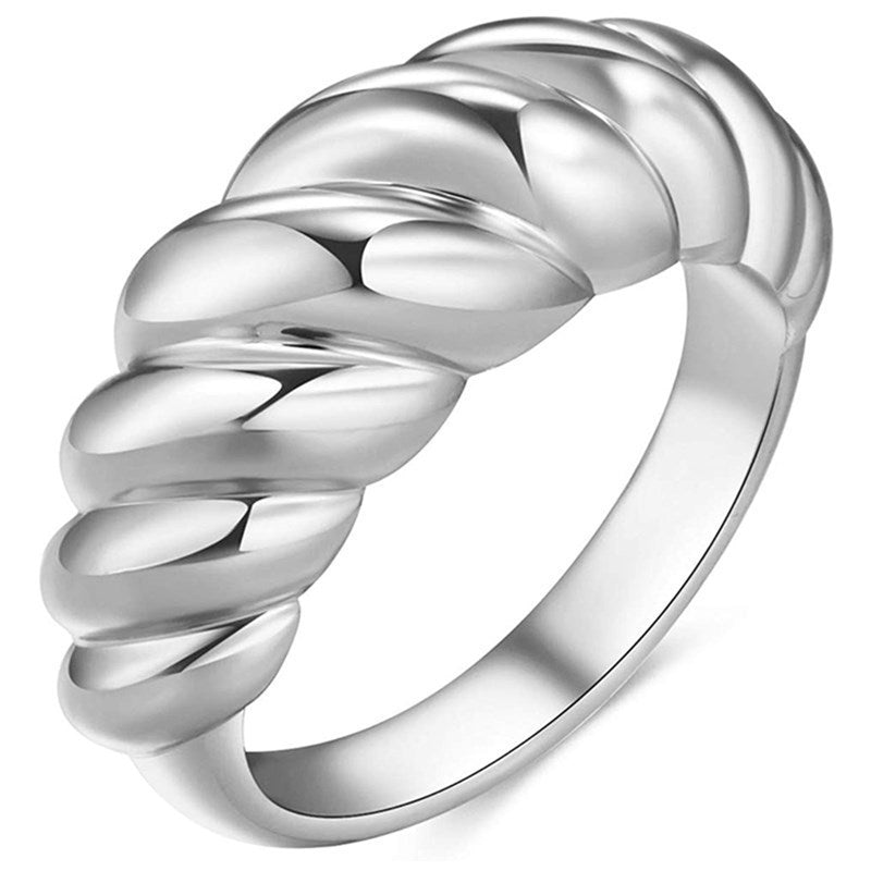 Creative Vintage Ring Real Gold Plating Twist