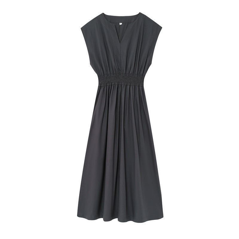 Elegant Graceful Half-open Collar Design Waist-tight Dress