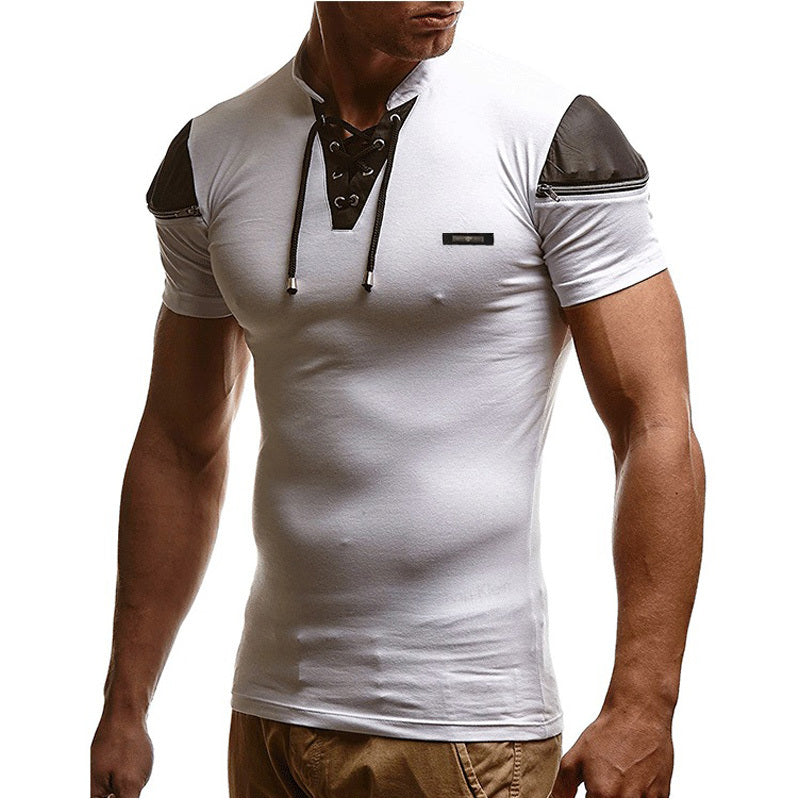 Colorblock slim-fit short-sleeved T-shirt