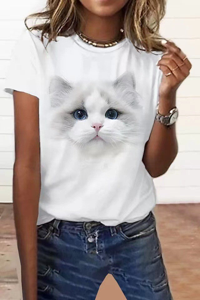 Fashion Animal Print Short Sleeve