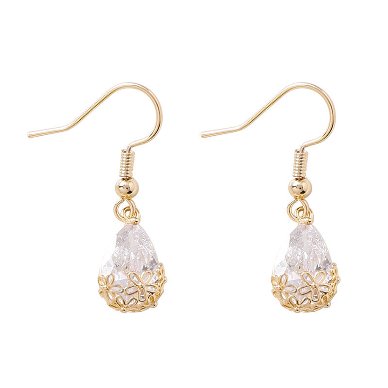 Women's Fashion Trend Vintage Water Drop Zircon Pendant Necklace