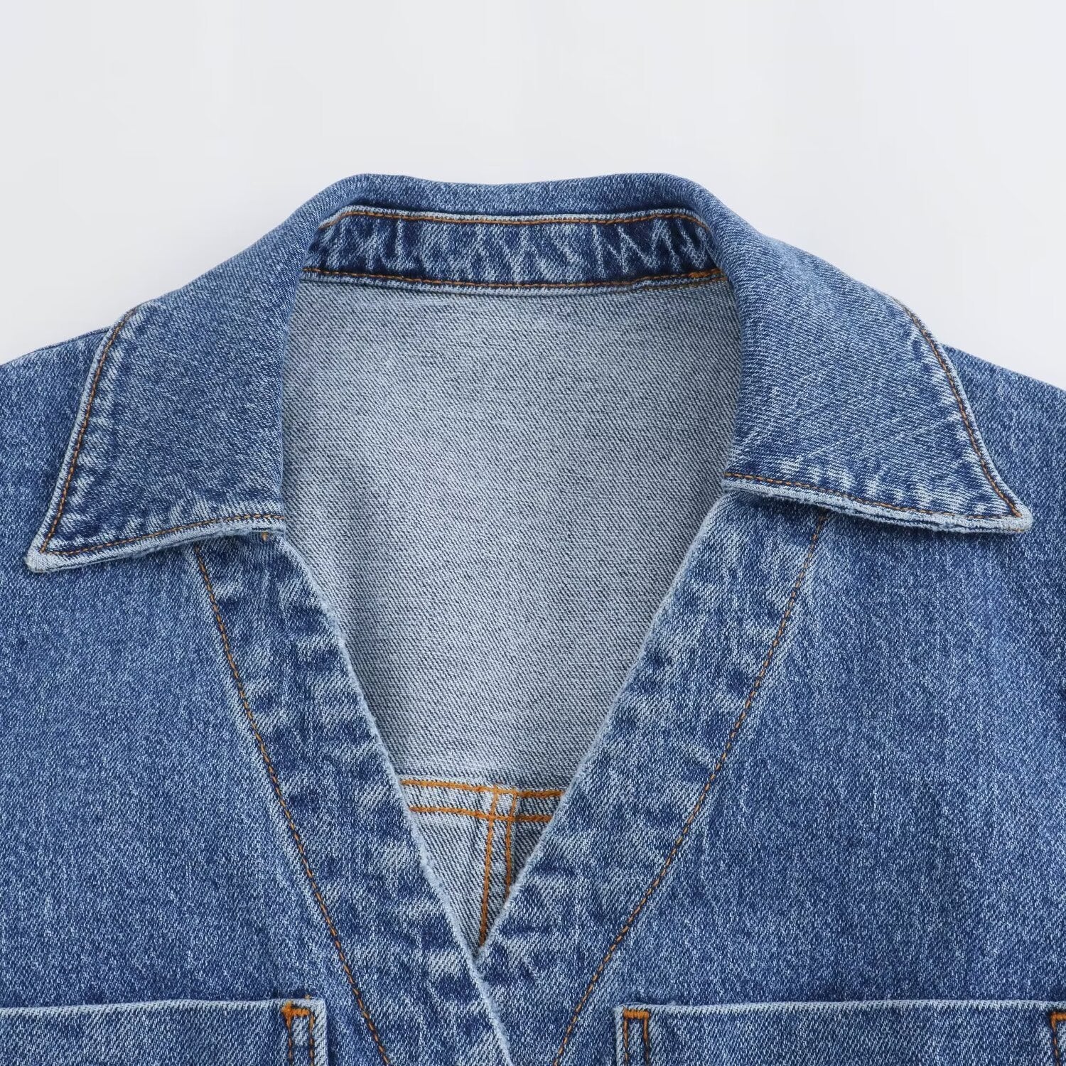 New Fashion Casual Breasted Mini Waist Denim Dress