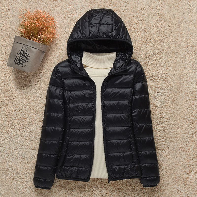 Thin Lightweight Short Type Hooded Slim Fit Down Cotton Jacket Coat