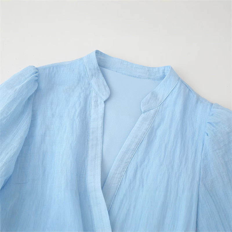 With Belt Laminated Decoration Dress