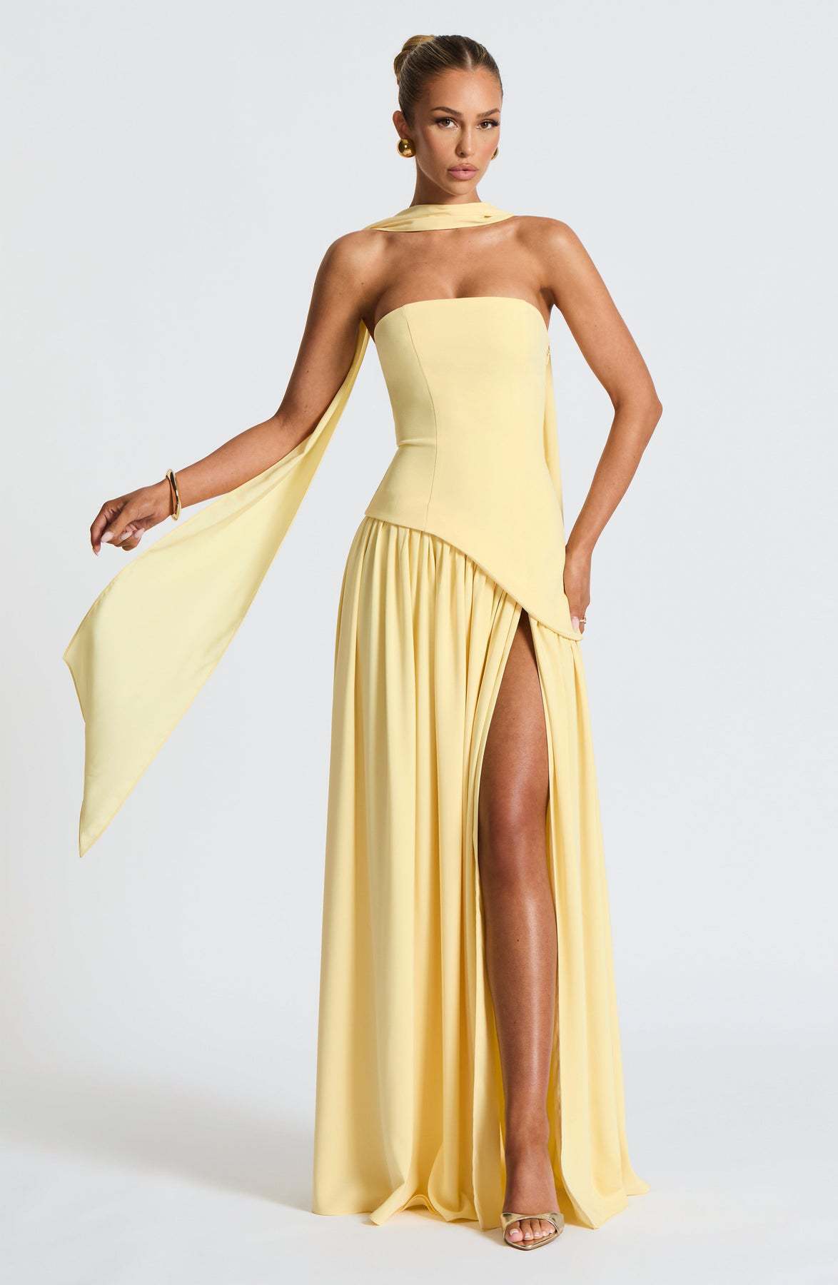 Fashion Sexy Backless Tube Top Pure Color Split Dress