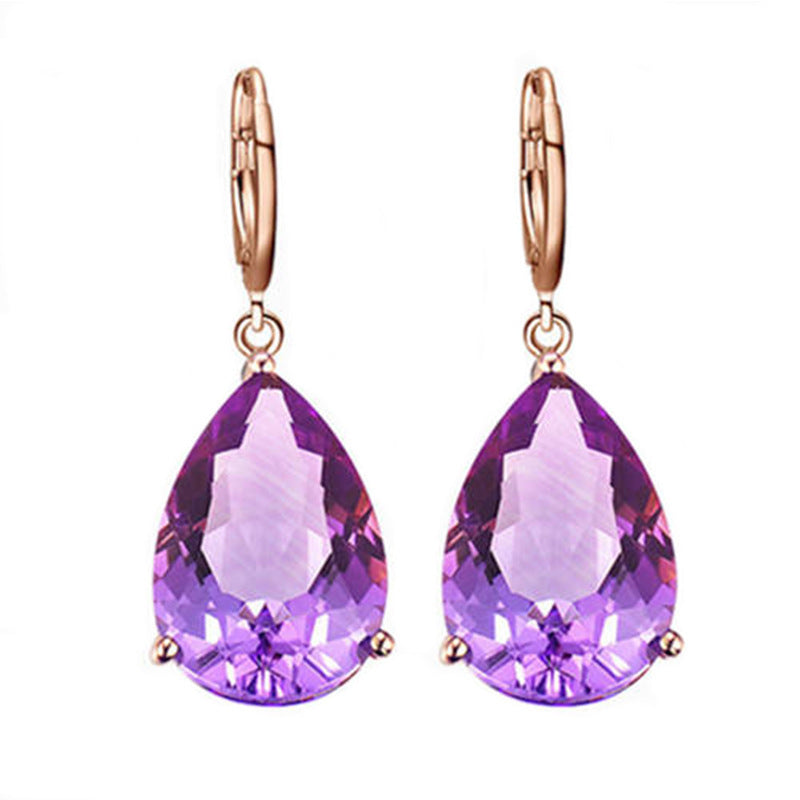 Square Amethyst Ring Jewelry Bracelet Set