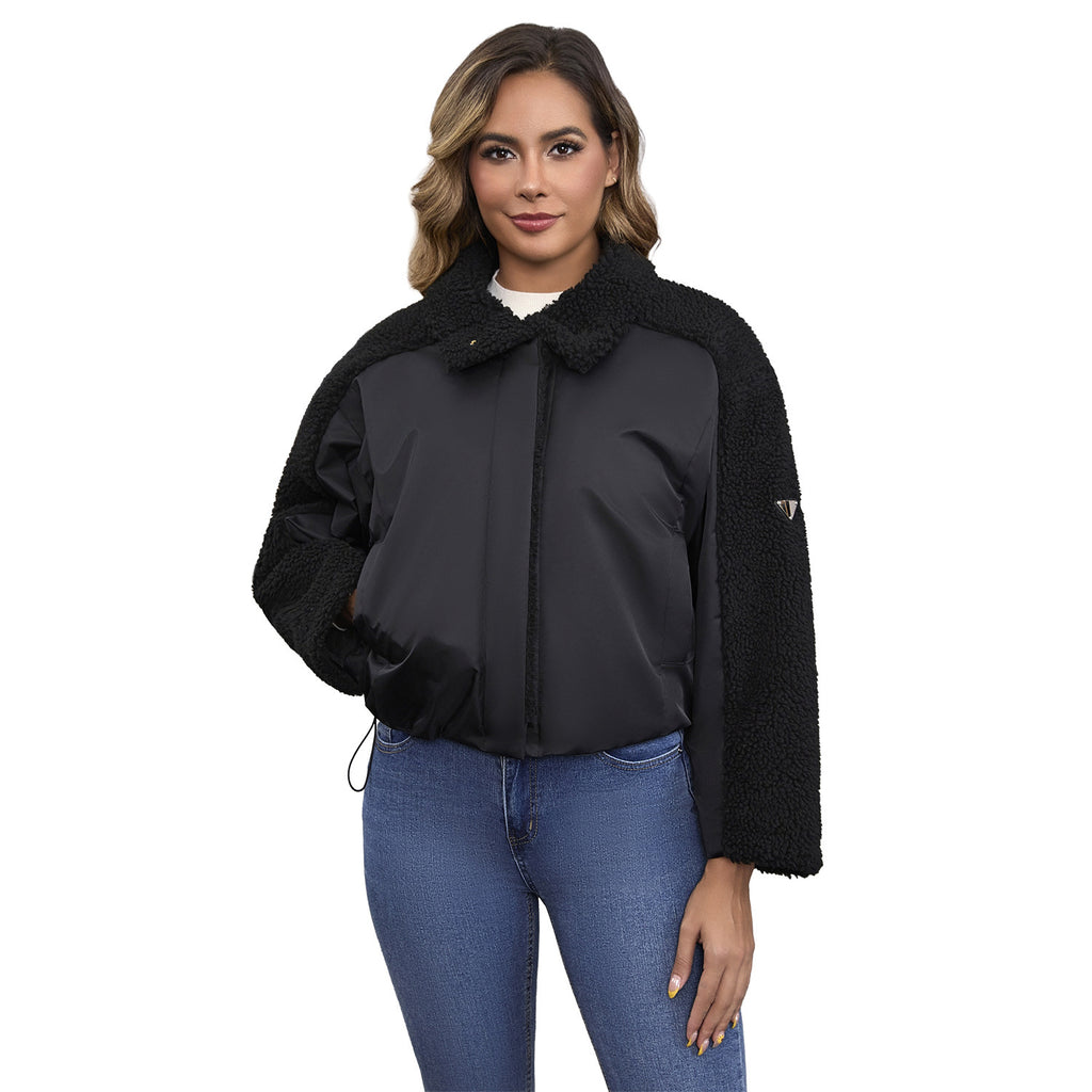 Women's Retro Loose Long-sleeved Lamb Wool Coat